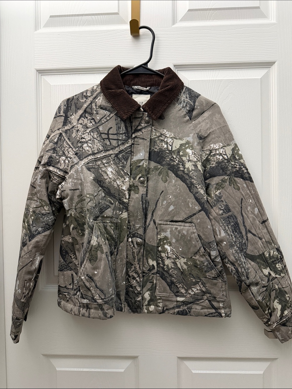 Thread & Supply Realtree-Inspired Camo Bomber Jacket with Brown Corduroy Collar